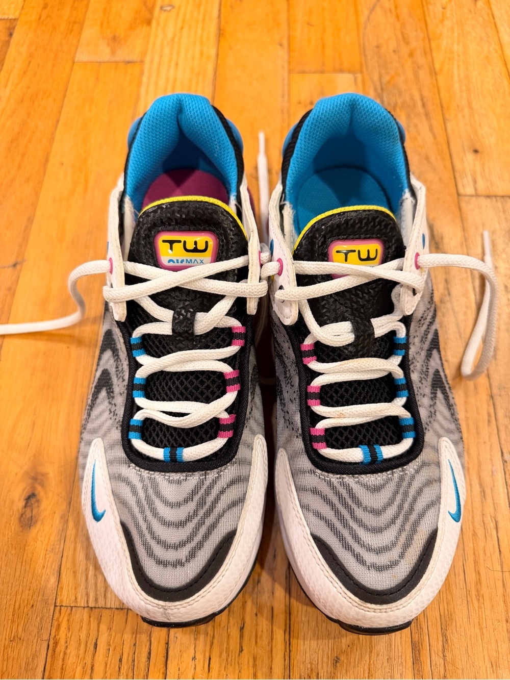 Nike Kids Grey Sneakers with Blue & Pink Accents